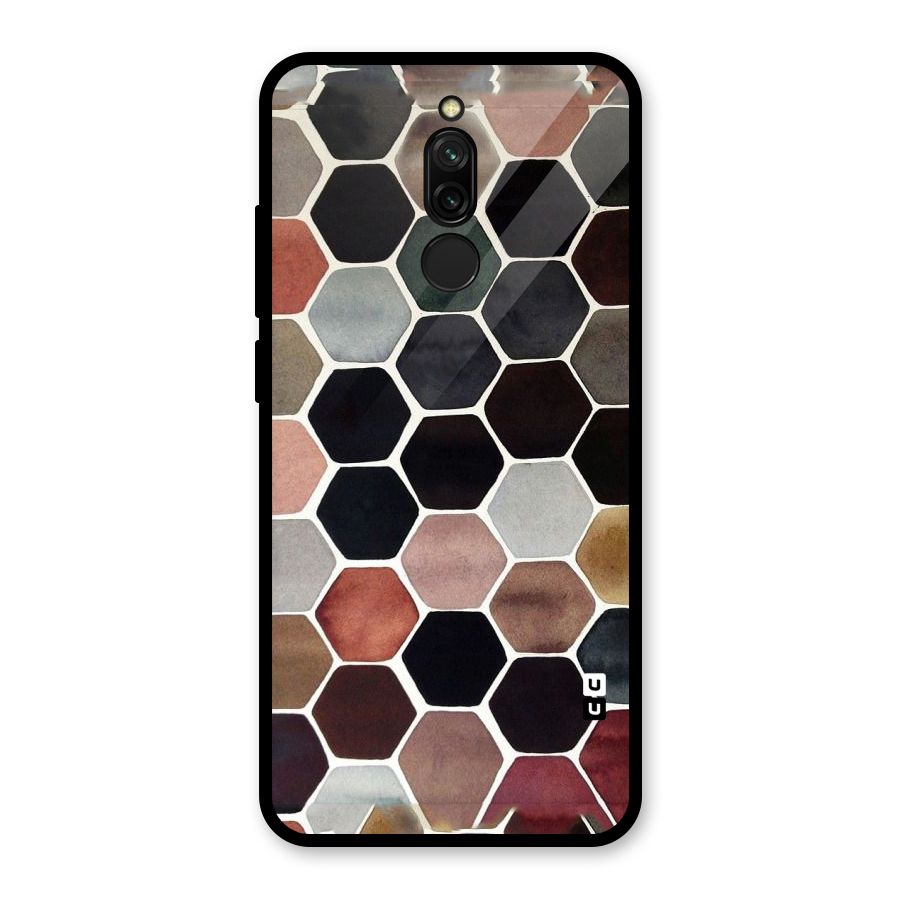 Elite Pastel Hexagons Glass Back Case for Redmi 8
