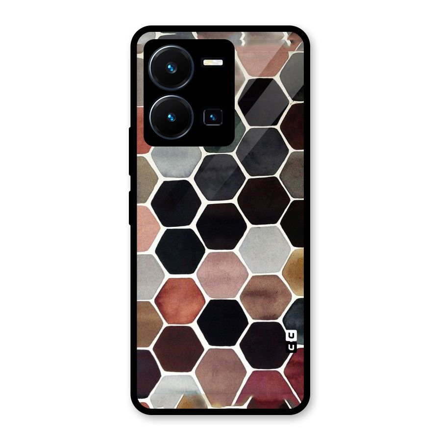 Elite Pastel Hexagons Glass Back Case for Vivo Y35