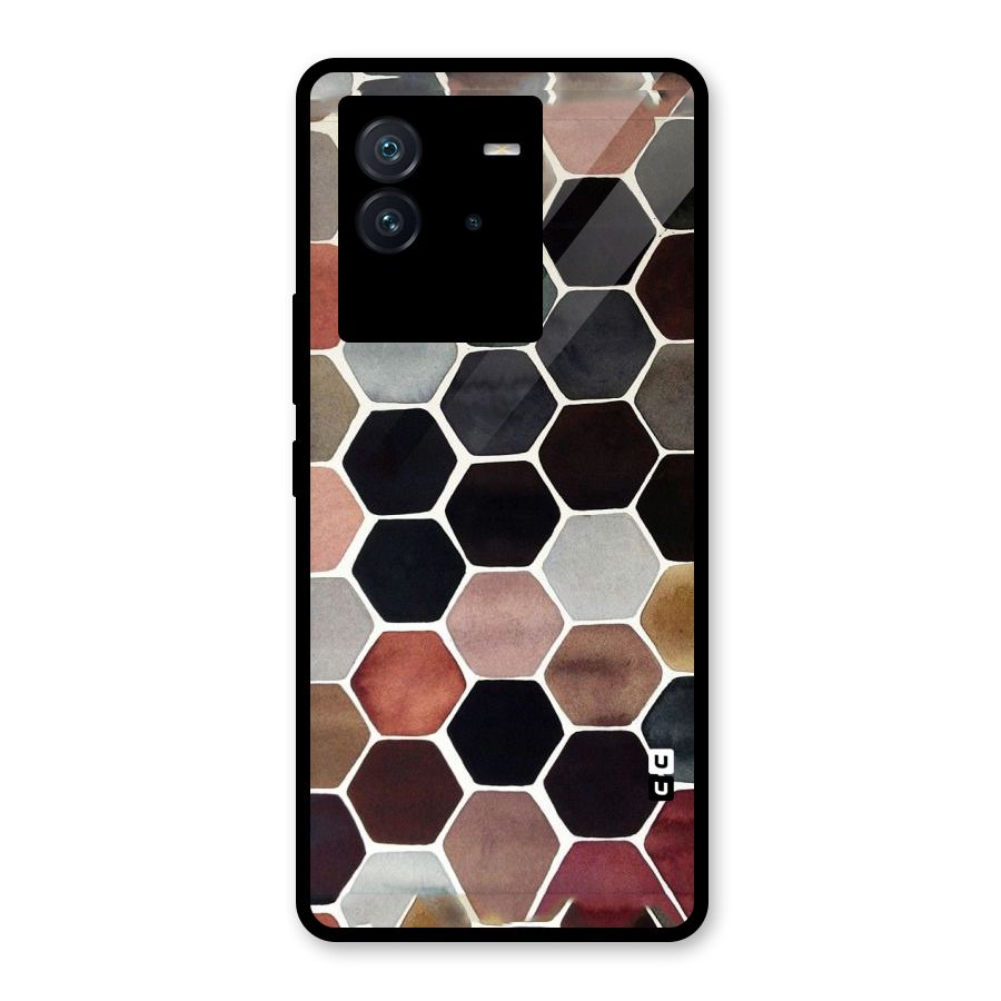 Elite Pastel Hexagons Glass Back Case for Vivo iQOO Neo 6 5G