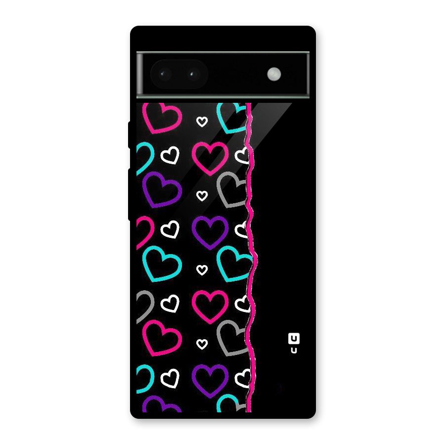 Empty Hearts Glass Back Case for Google Pixel 6a