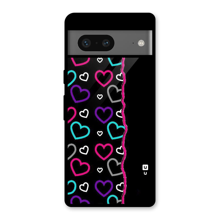 Empty Hearts Glass Back Case for Google Pixel 7