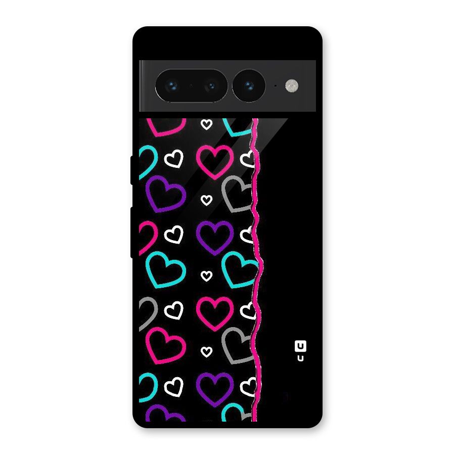 Empty Hearts Glass Back Case for Google Pixel 7 Pro