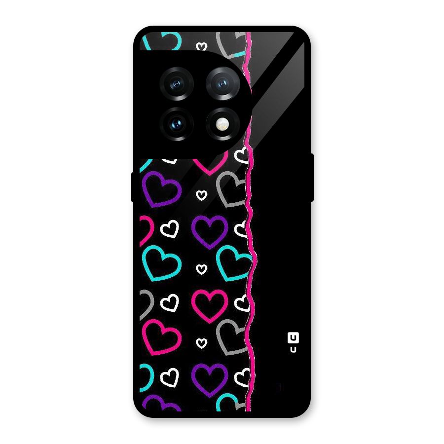 Empty Hearts Glass Back Case for OnePlus 11