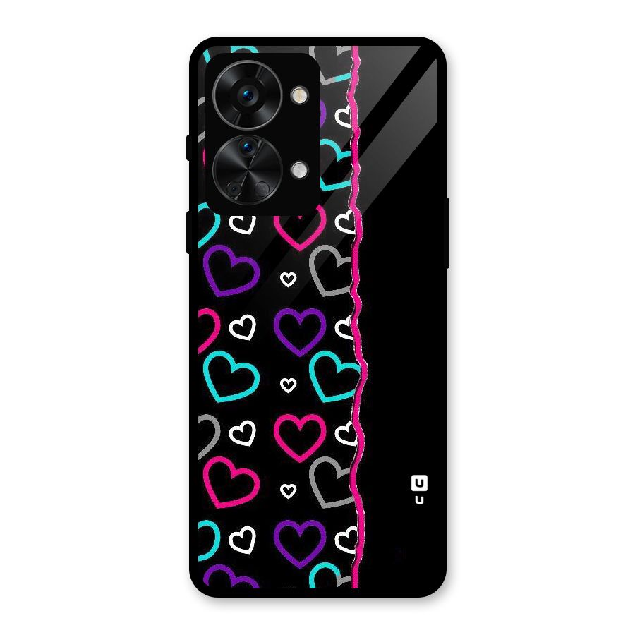 Empty Hearts Glass Back Case for OnePlus Nord 2T