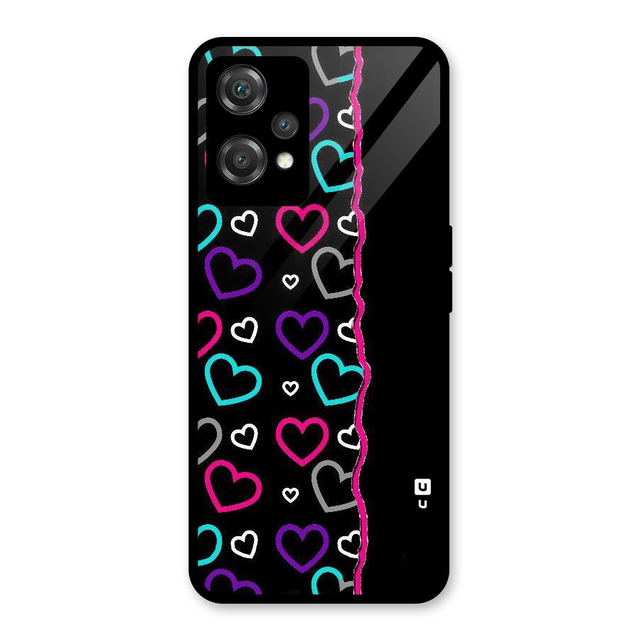 Empty Hearts Glass Back Case for OnePlus Nord CE 2 Lite 5G