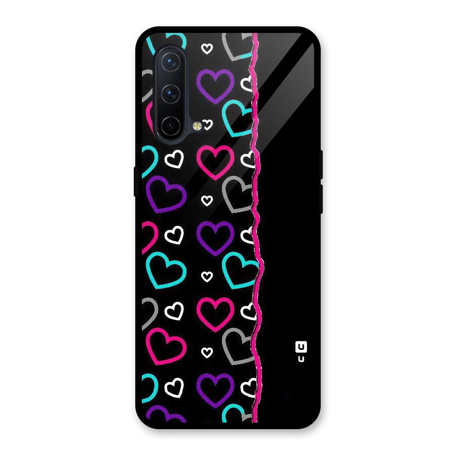 Empty Hearts Glass Back Case for OnePlus Nord CE 5G