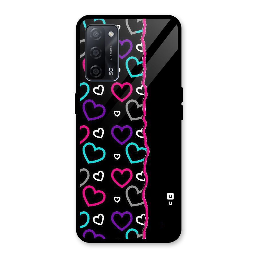 Empty Hearts Glass Back Case for Oppo A53s 5G