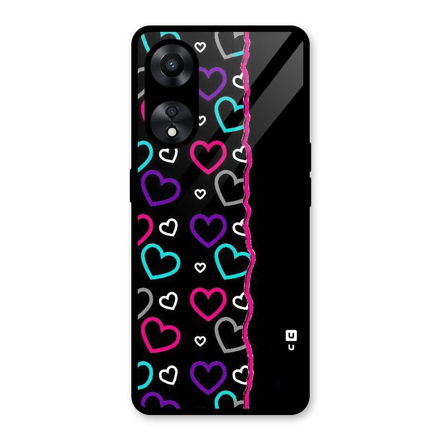 Empty Hearts Glass Back Case for Oppo A78