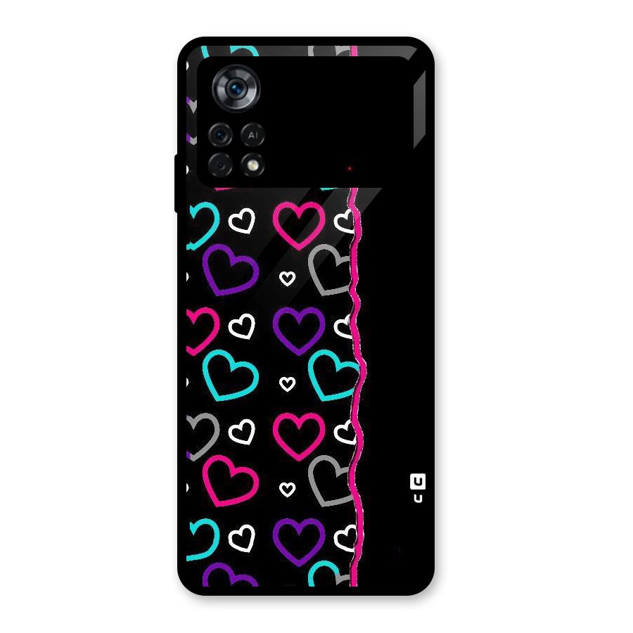 Empty Hearts Glass Back Case for Poco X4 Pro 5G