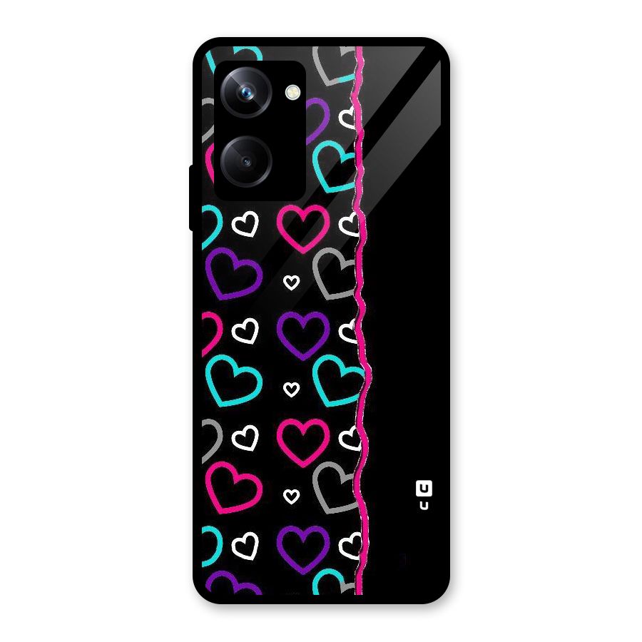 Empty Hearts Glass Back Case for Realme 10 Pro