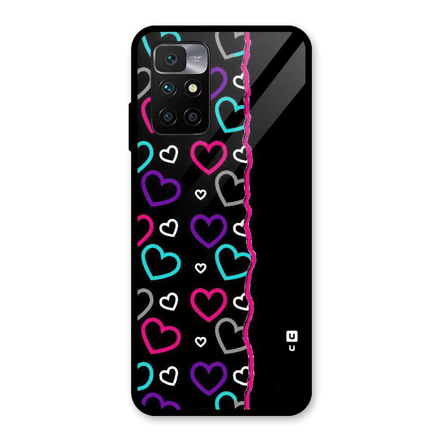 Empty Hearts Glass Back Case for Redmi 10 Prime
