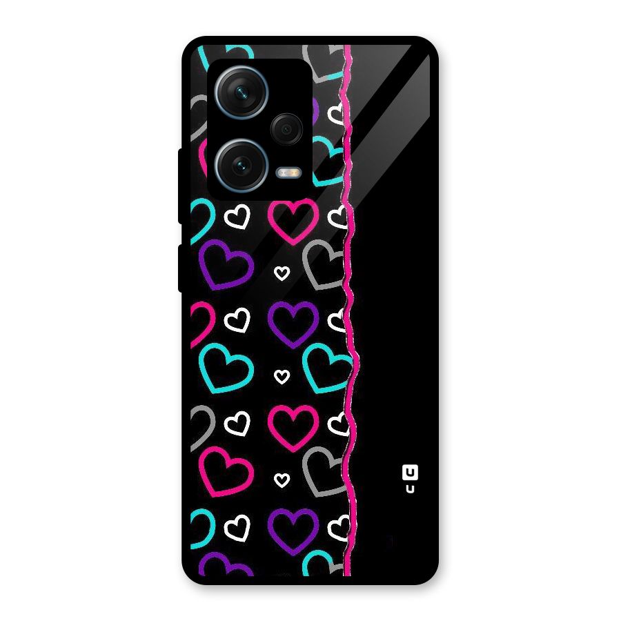 Empty Hearts Glass Back Case for Redmi Note 12 Pro Plus 5G