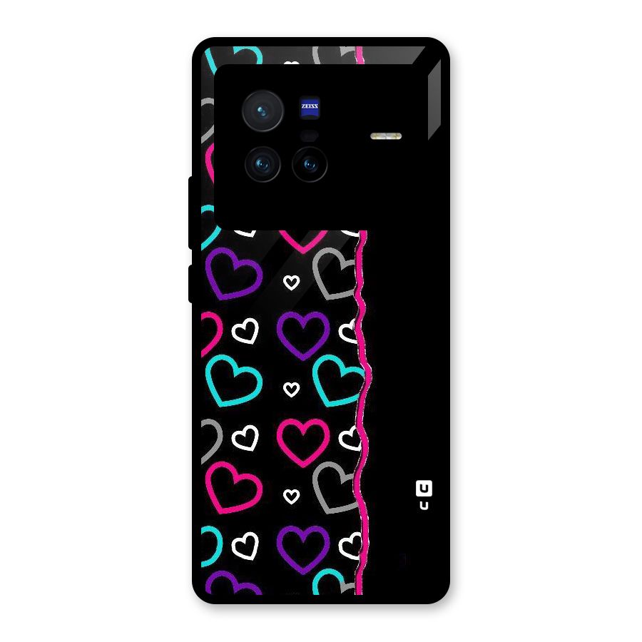Empty Hearts Glass Back Case for Vivo X80