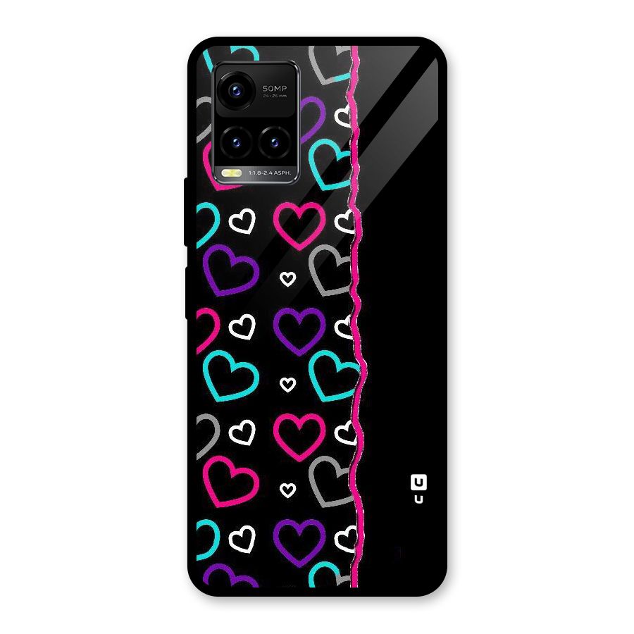 Empty Hearts Glass Back Case for Vivo Y21T