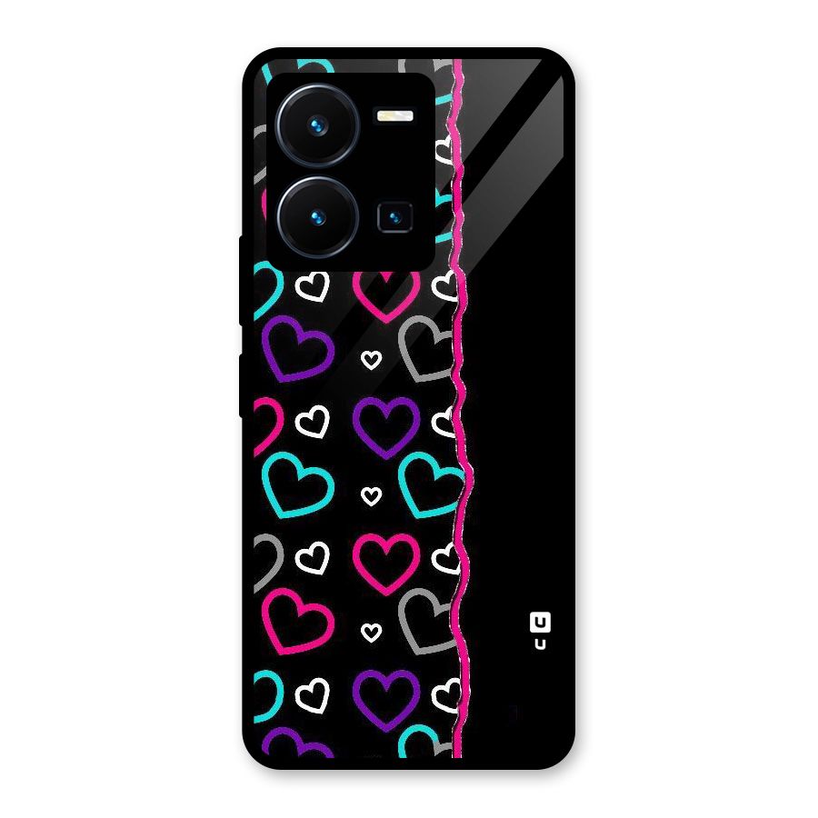 Empty Hearts Glass Back Case for Vivo Y35