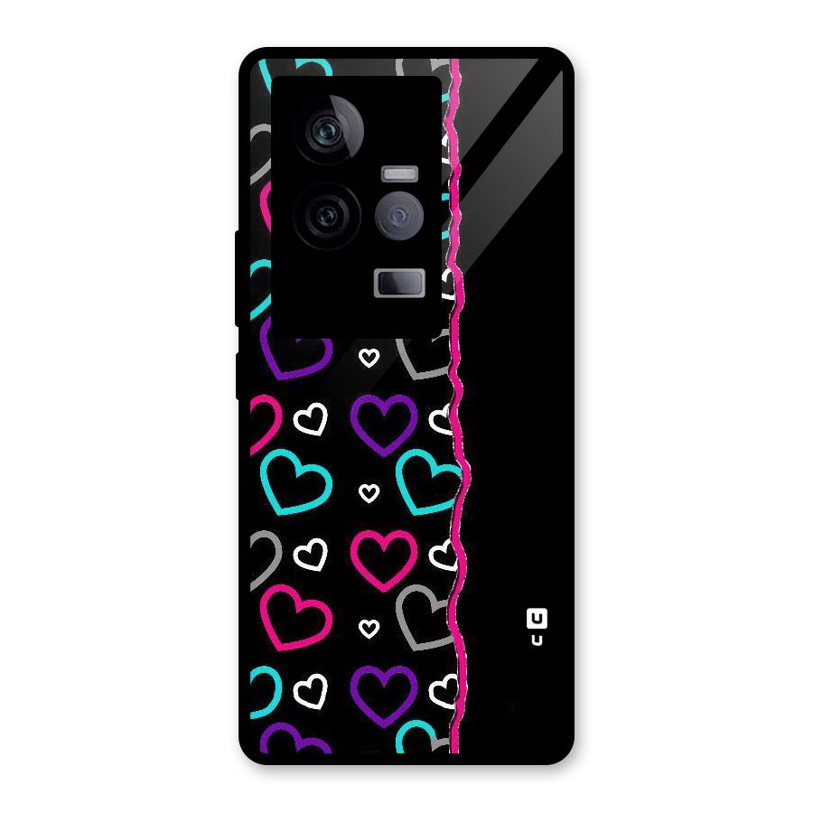 Empty Hearts Glass Back Case for Vivo iQOO 11 5G