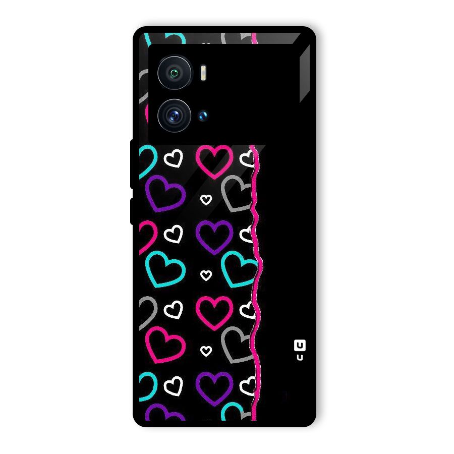 Empty Hearts Glass Back Case for Vivo iQOO 9 Pro