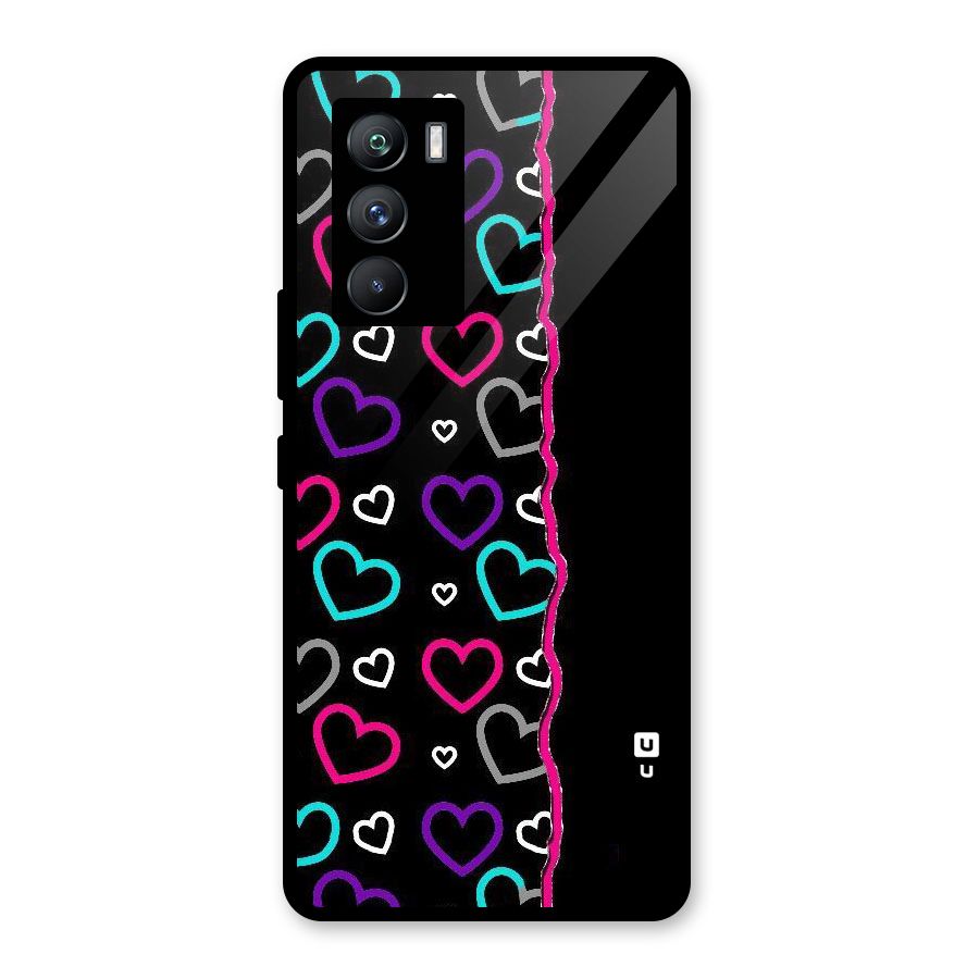 Empty Hearts Glass Back Case for Vivo iQOO 9 SE