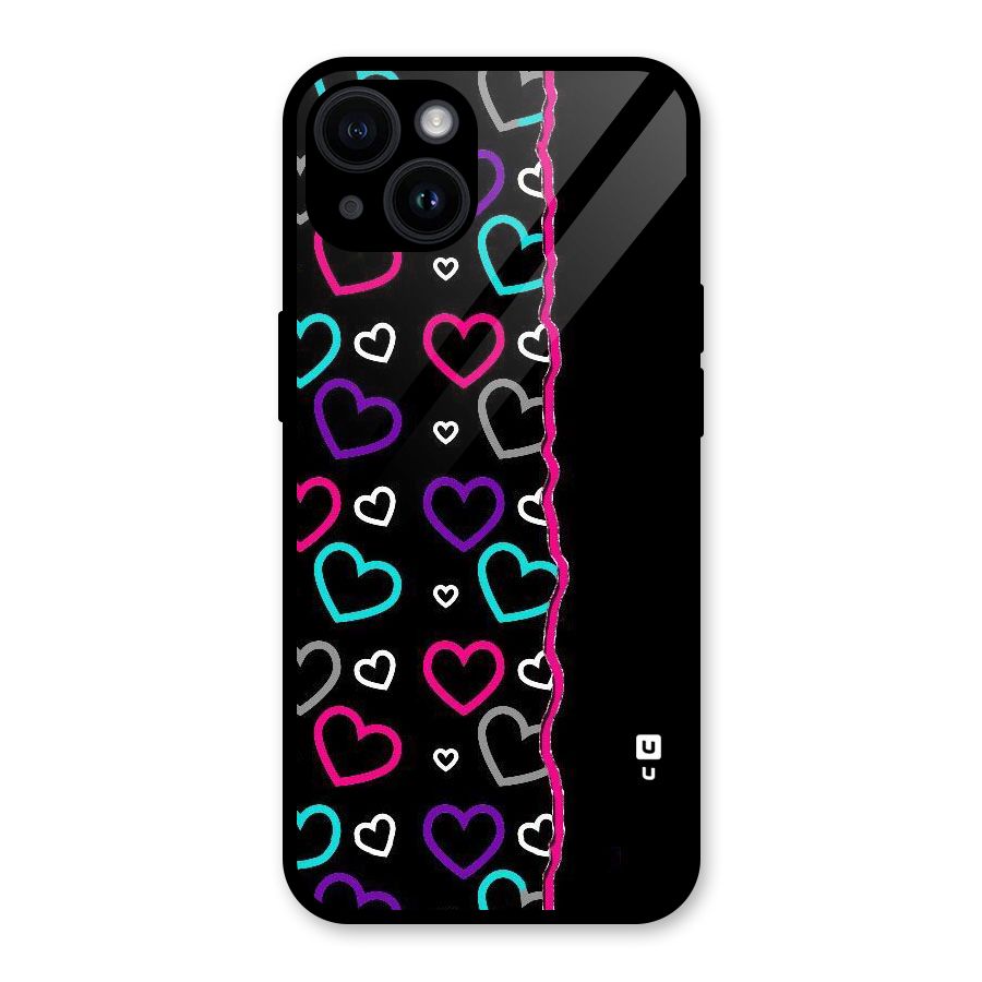 Empty Hearts Glass Back Case for iPhone 14
