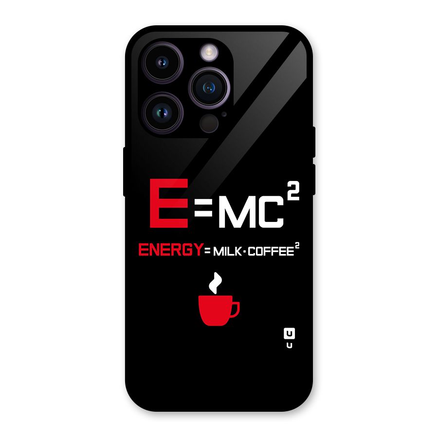 Energy Coffee Equation Glass Back Case for iPhone 14 Pro