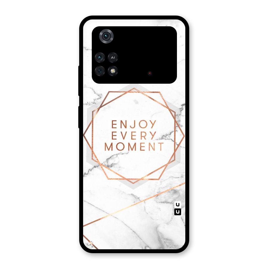 Enjoy Every Moment Glass Back Case for Poco M4 Pro 4G