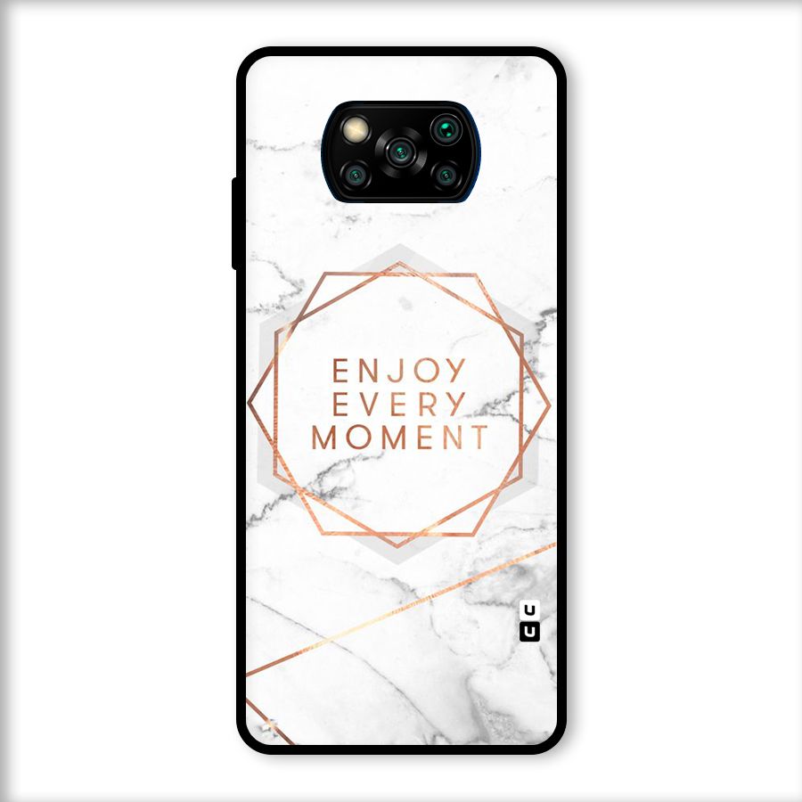 Enjoy Every Moment Glass Back Case for Poco X3