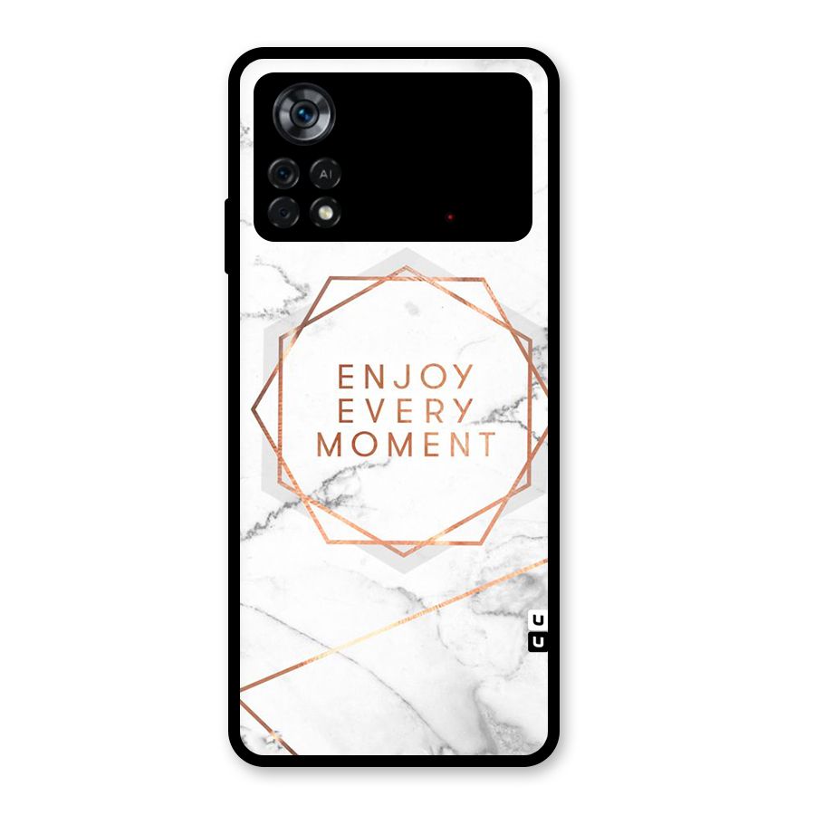 Enjoy Every Moment Glass Back Case for Poco X4 Pro 5G
