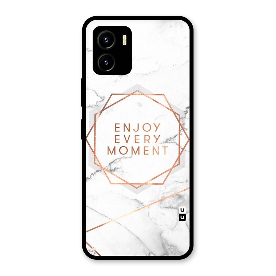 Enjoy Every Moment Glass Back Case for Vivo Y15s