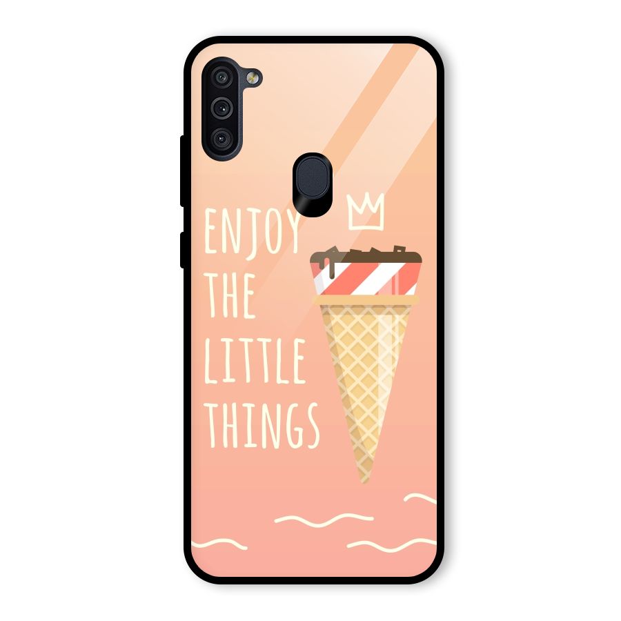 Enjoy the Little Things Glass Back Case for Galaxy M11