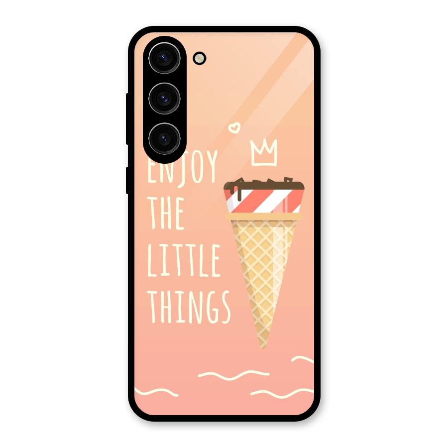 Enjoy the Little Things Glass Back Case for Galaxy S23 Plus