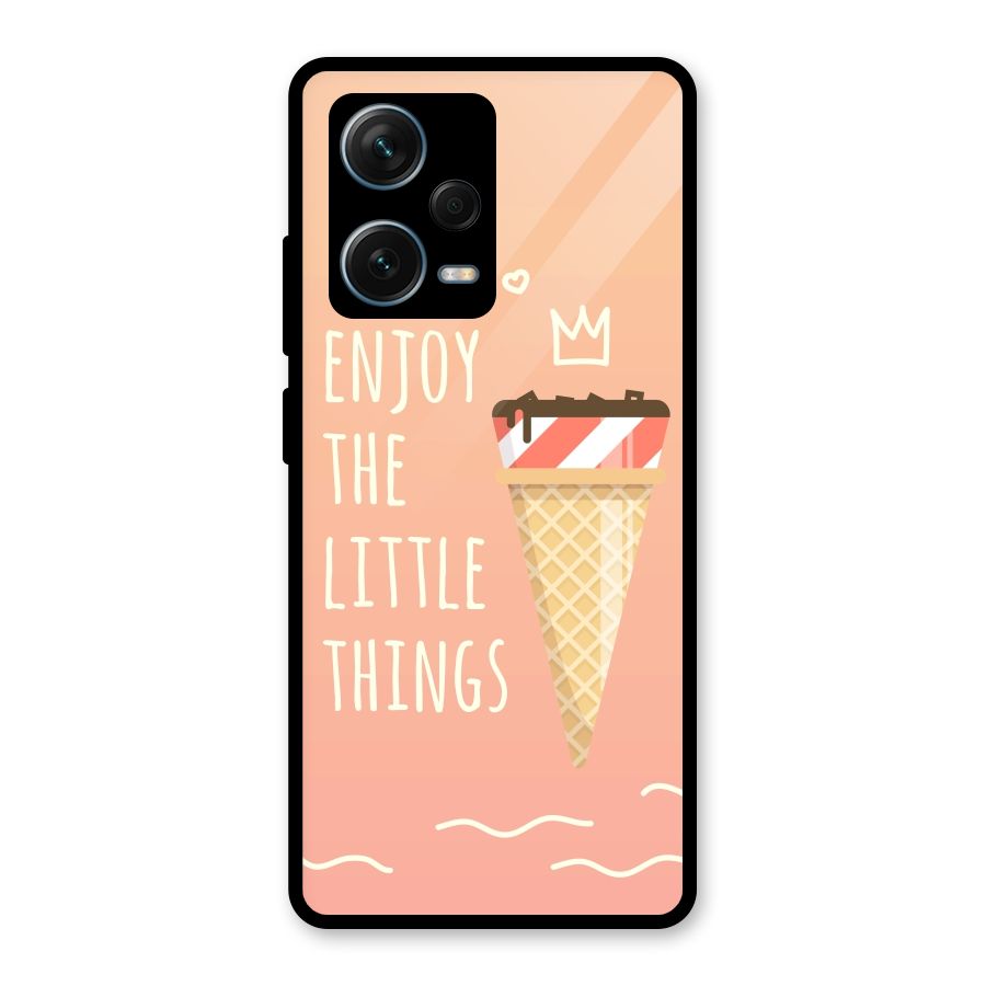 Enjoy the Little Things Glass Back Case for Redmi Note 12 Pro Plus 5G