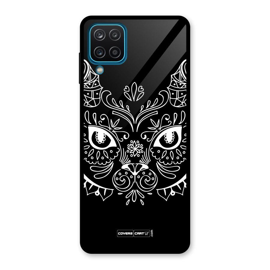 Ethnic Cat Design Glass Back Case for Galaxy A12