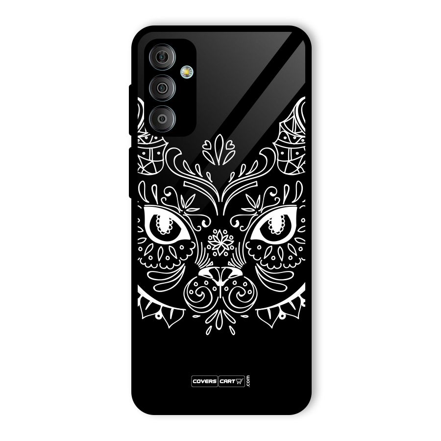 Ethnic Cat Design Glass Back Case for Galaxy F23