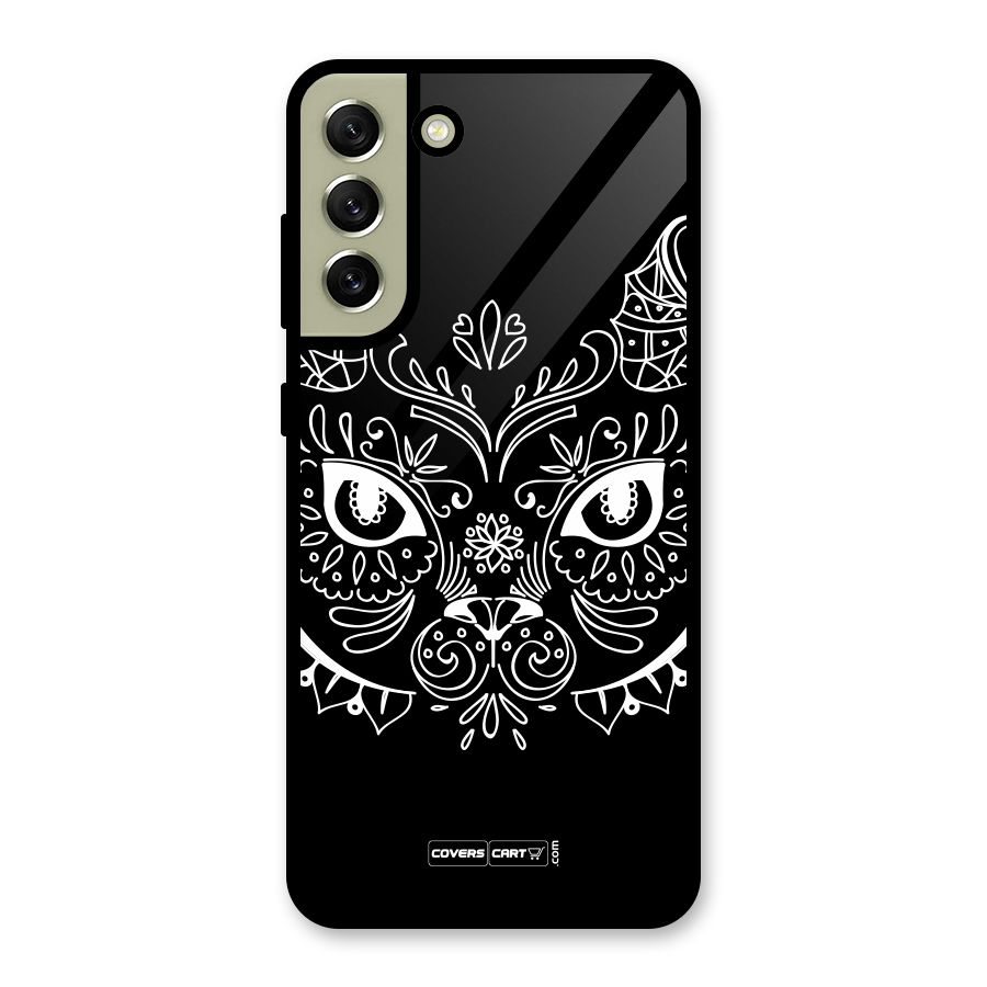 Ethnic Cat Design Glass Back Case for Galaxy S21 FE 5G