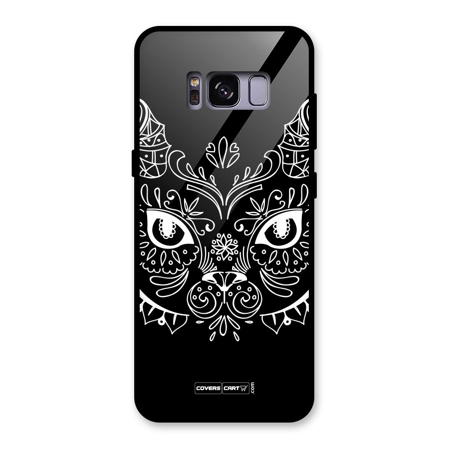 Ethnic Cat Design Glass Back Case for Galaxy S8