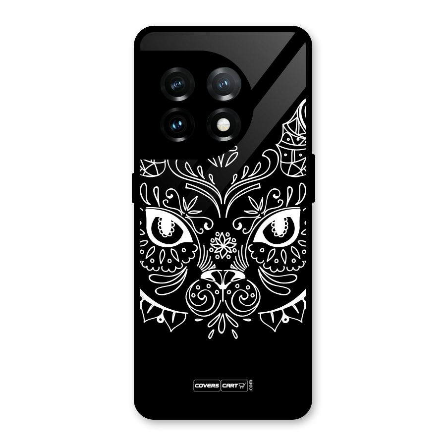 Ethnic Cat Design Glass Back Case for OnePlus 11