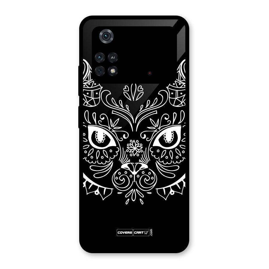Ethnic Cat Design Glass Back Case for Poco M4 Pro 4G