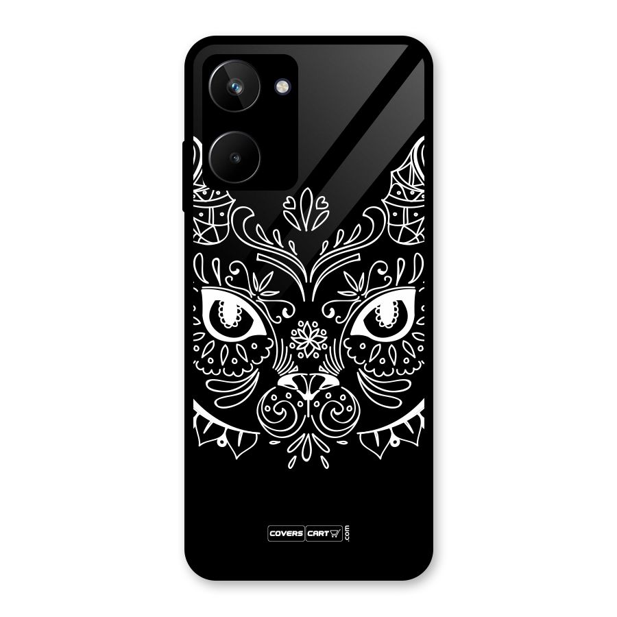 Ethnic Cat Design Glass Back Case for Realme 10