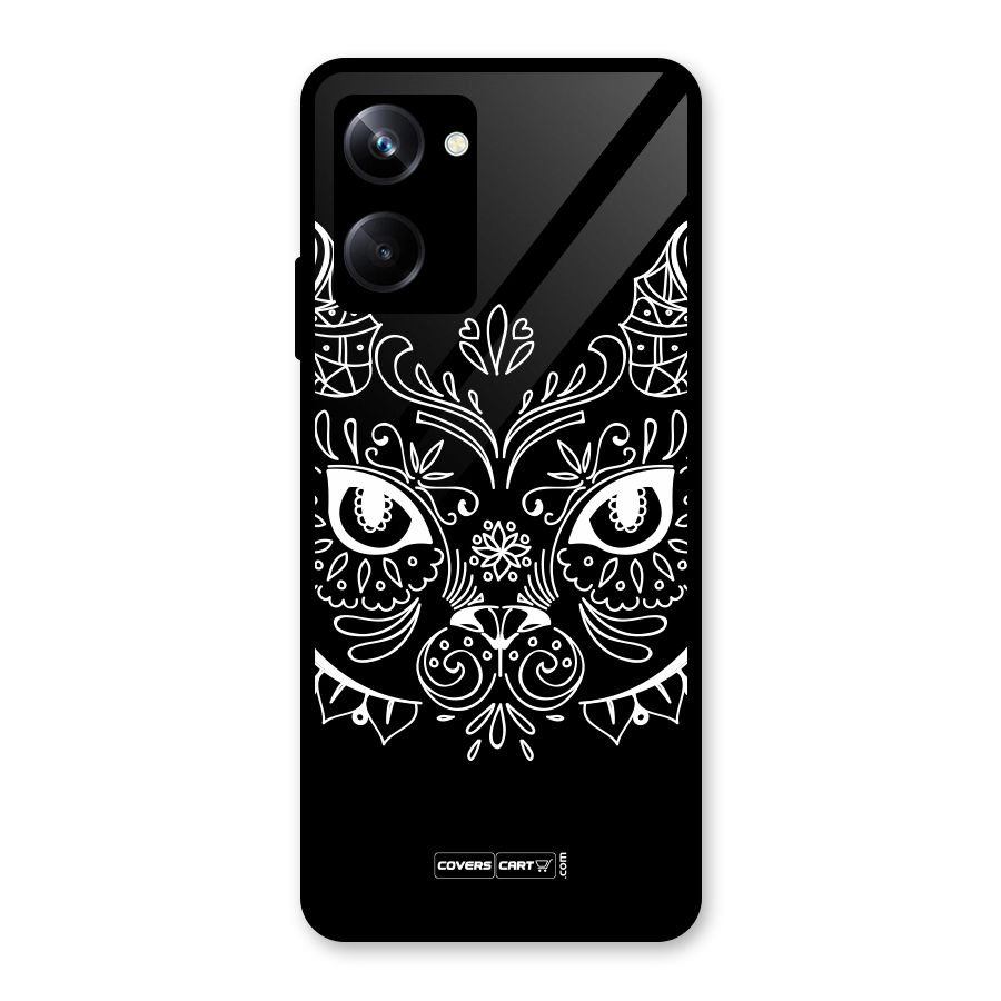 Ethnic Cat Design Glass Back Case for Realme 10 Pro