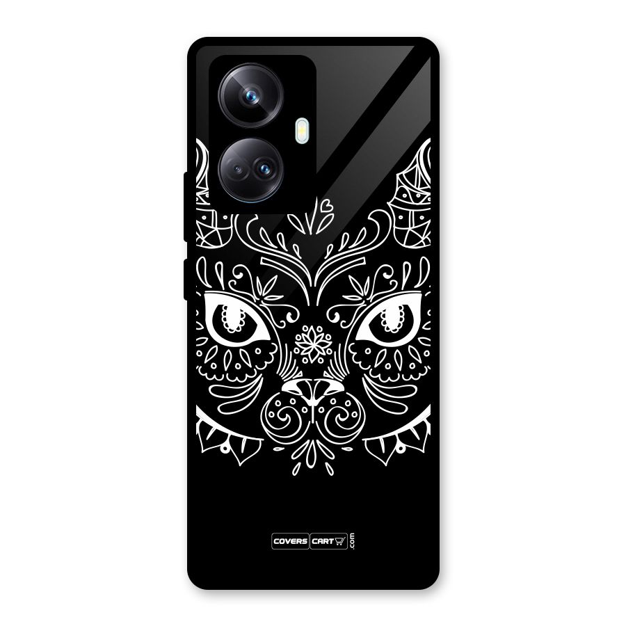 Ethnic Cat Design Glass Back Case for Realme 10 Pro Plus