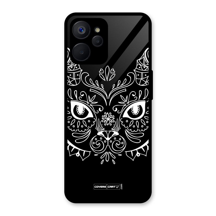 Ethnic Cat Design Glass Back Case for Realme 9i 5G