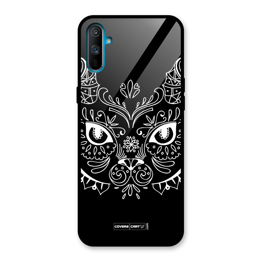 Ethnic Cat Design Glass Back Case for Realme C3