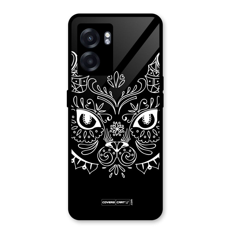 Ethnic Cat Design Glass Back Case for Realme Narzo 50 5G