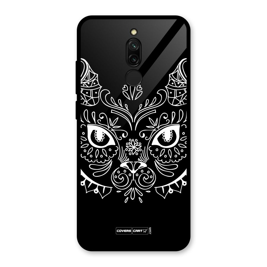 Ethnic Cat Design Glass Back Case for Redmi 8