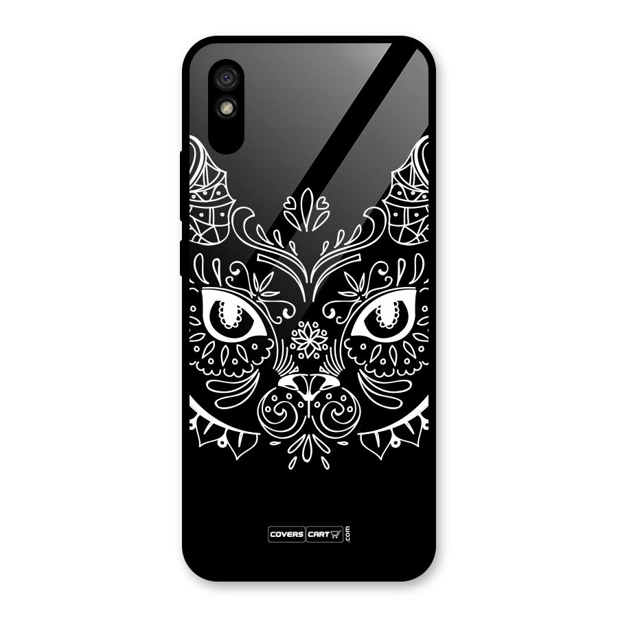 Ethnic Cat Design Glass Back Case for Redmi 9i