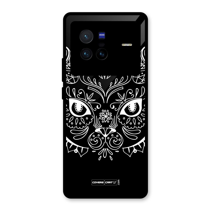 Ethnic Cat Design Glass Back Case for Vivo X80