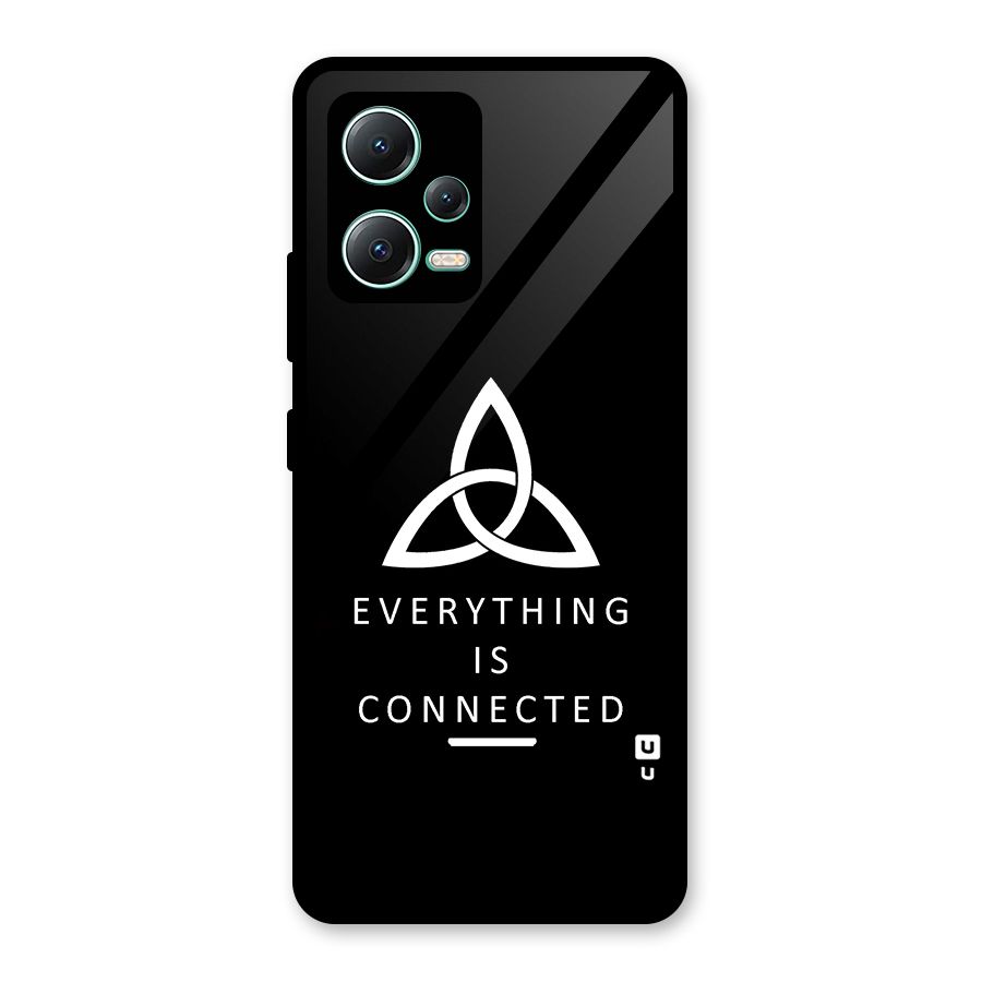 Everything is Connected Typography Glass Back Case for Redmi Note 12 5G