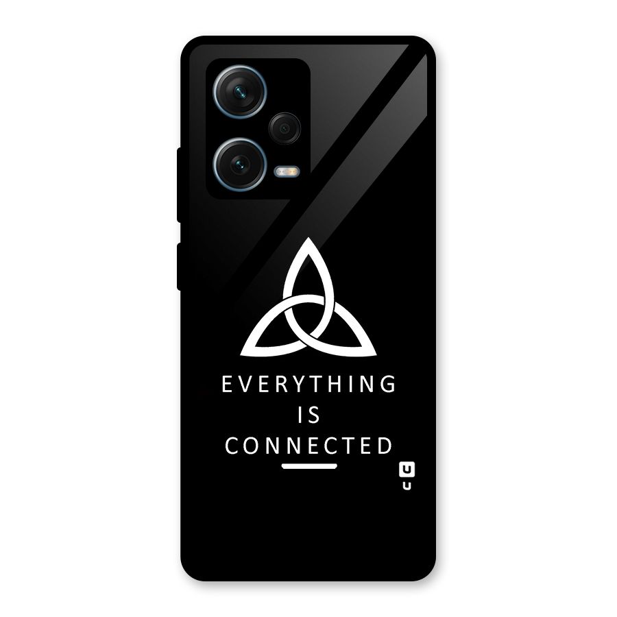 Everything is Connected Typography Glass Back Case for Redmi Note 12 Pro Plus 5G