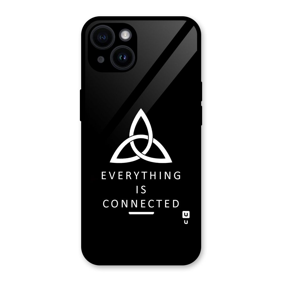 Everything is Connected Typography Glass Back Case for iPhone 14