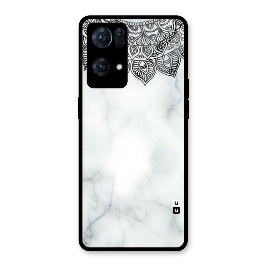 Exotic Marble Pattern Glass Back Case for Oppo Reno7 Pro 5G